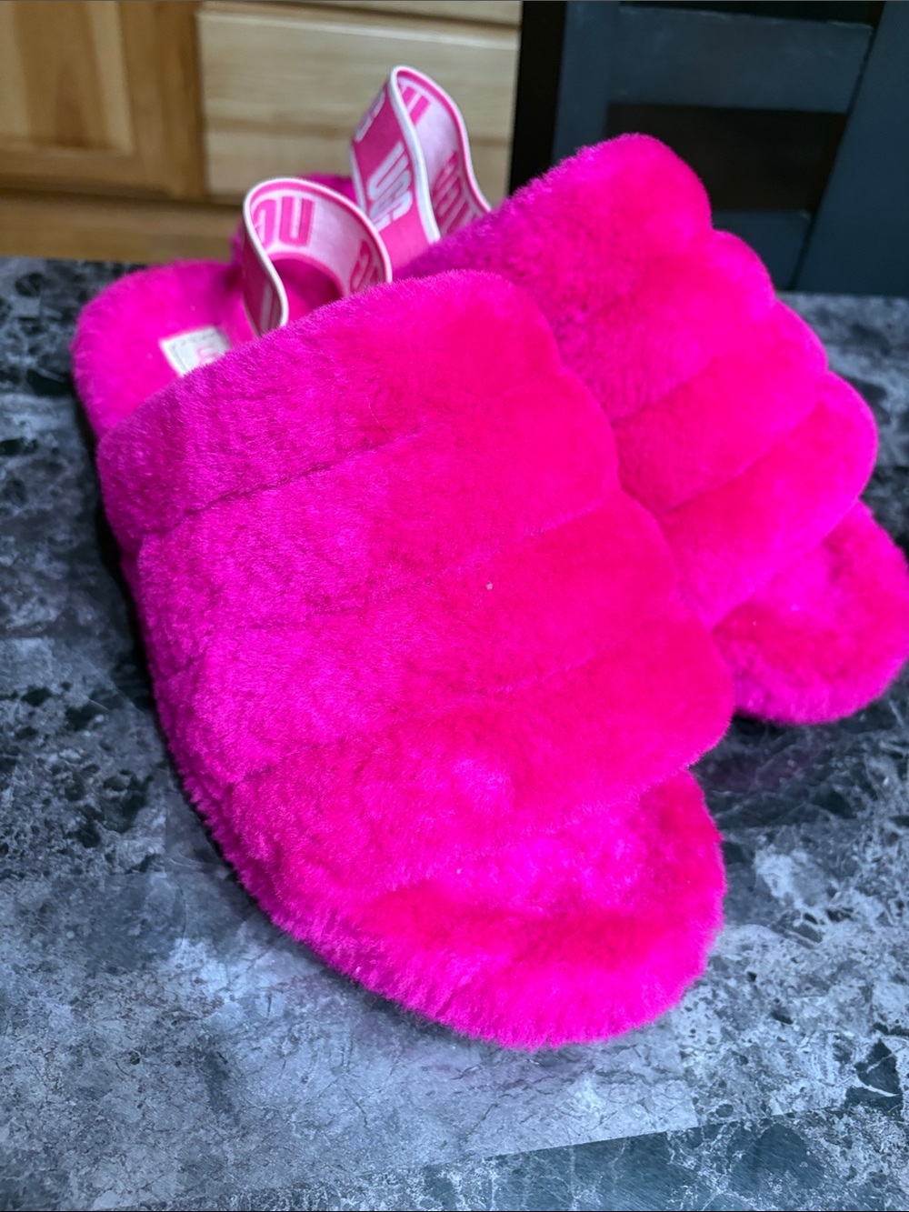 UGG Women's Fluff Slide Slippers - Hot Pink